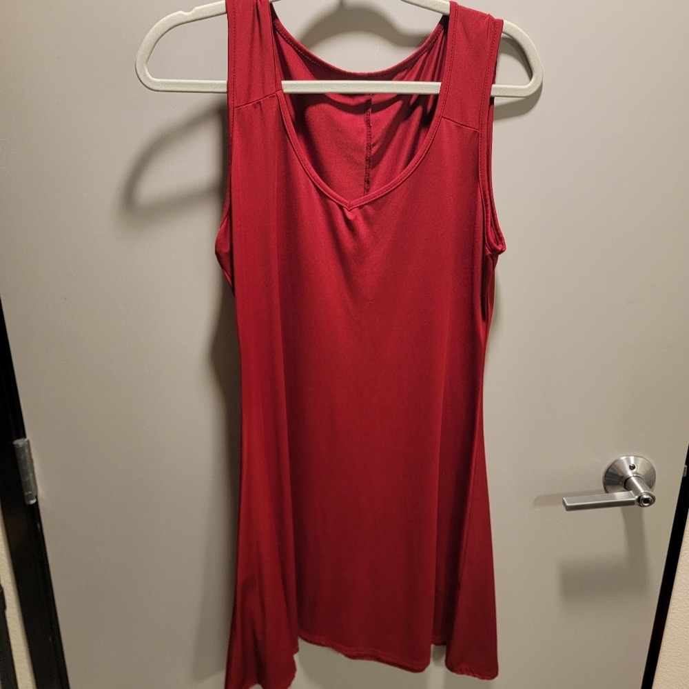 Red mini dress